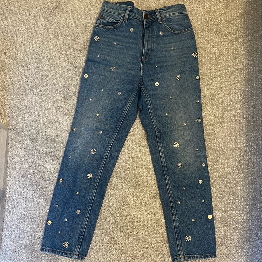 Sandro jeans with metal decals
